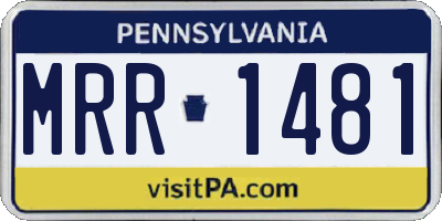PA license plate MRR1481
