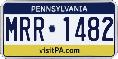 PA license plate MRR1482