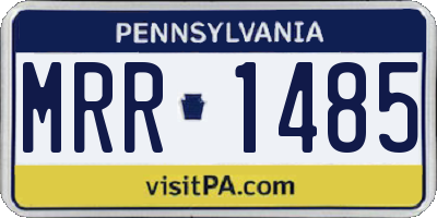 PA license plate MRR1485