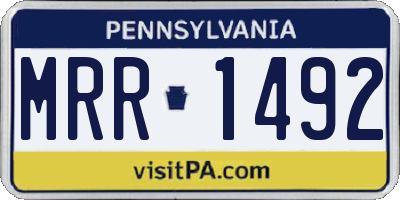 PA license plate MRR1492