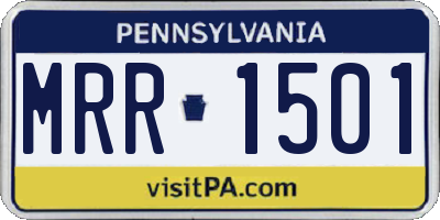 PA license plate MRR1501