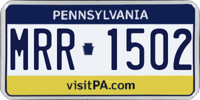 PA license plate MRR1502