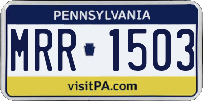 PA license plate MRR1503