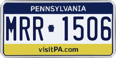 PA license plate MRR1506
