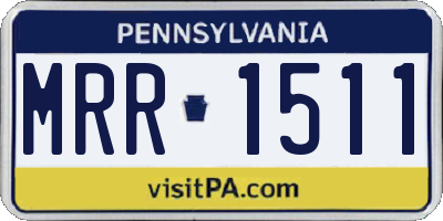 PA license plate MRR1511