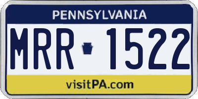 PA license plate MRR1522