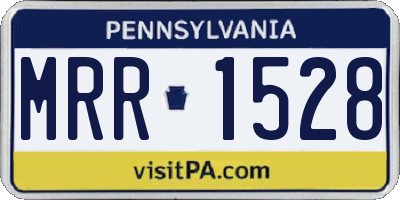 PA license plate MRR1528