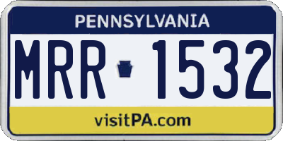 PA license plate MRR1532