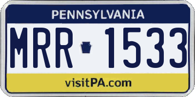 PA license plate MRR1533