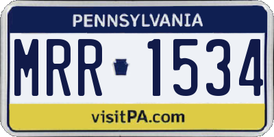 PA license plate MRR1534