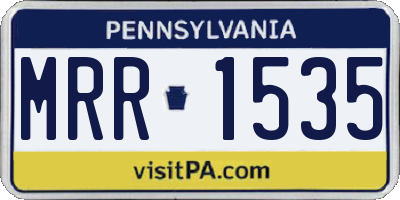 PA license plate MRR1535