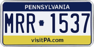 PA license plate MRR1537
