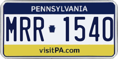 PA license plate MRR1540