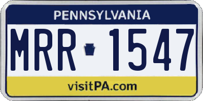 PA license plate MRR1547