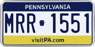 PA license plate MRR1551