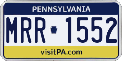 PA license plate MRR1552
