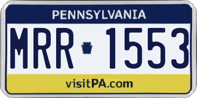 PA license plate MRR1553