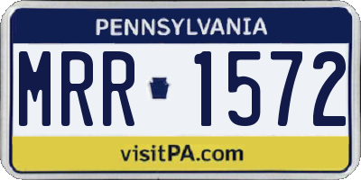 PA license plate MRR1572