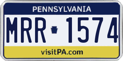 PA license plate MRR1574