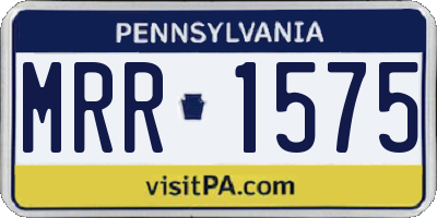 PA license plate MRR1575