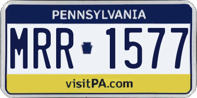 PA license plate MRR1577