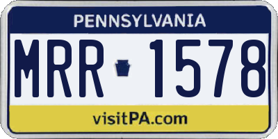 PA license plate MRR1578