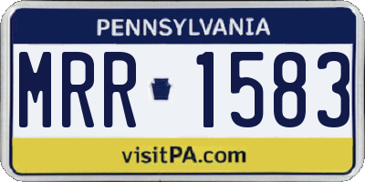 PA license plate MRR1583