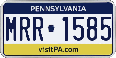 PA license plate MRR1585