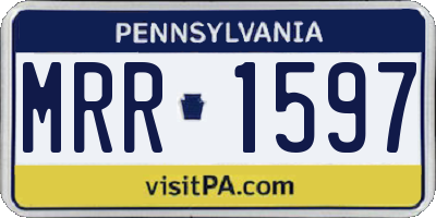 PA license plate MRR1597