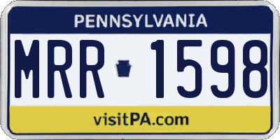 PA license plate MRR1598