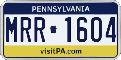 PA license plate MRR1604