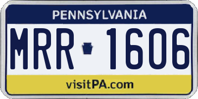PA license plate MRR1606