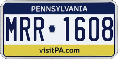 PA license plate MRR1608
