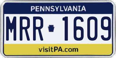 PA license plate MRR1609