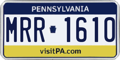 PA license plate MRR1610