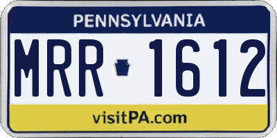 PA license plate MRR1612