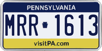 PA license plate MRR1613