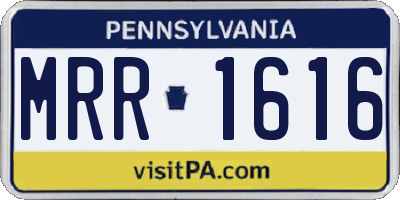 PA license plate MRR1616