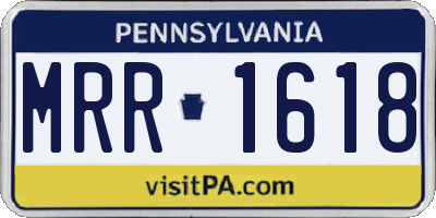 PA license plate MRR1618