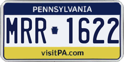 PA license plate MRR1622