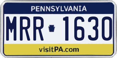 PA license plate MRR1630