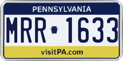 PA license plate MRR1633