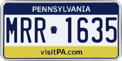 PA license plate MRR1635