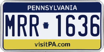 PA license plate MRR1636