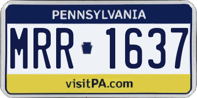PA license plate MRR1637