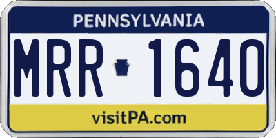 PA license plate MRR1640