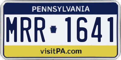 PA license plate MRR1641