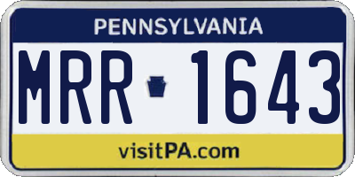 PA license plate MRR1643