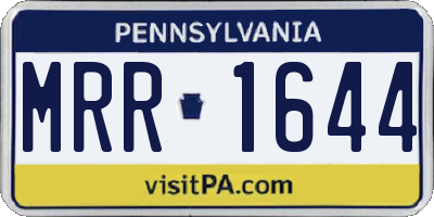 PA license plate MRR1644