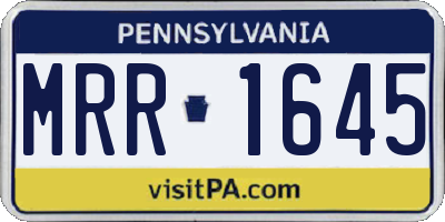 PA license plate MRR1645